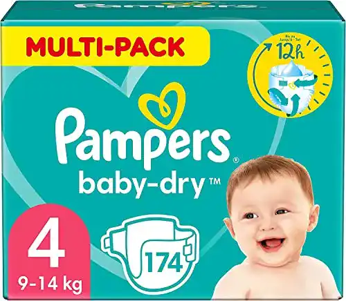 Windeln Pampers Größe 4 (9-14kg) Baby Dry, 174 Stück