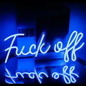 Neon-Schild ineonlife Fuck off Neon Schild Blau LED Schriftzug