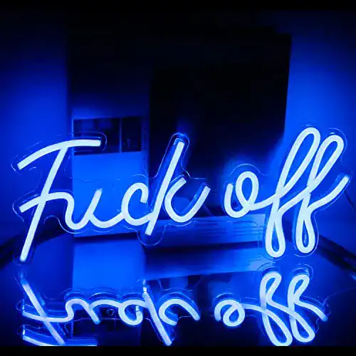 Neon-Schild ineonlife Fuck off Neon Schild Blau LED Schriftzug