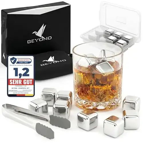 Edelstahl-Eiswürfel Beyond Whisky Steine Edelstahl im 8er Set
