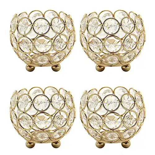 Kerzenglas VINCIGANT Teelichthalter Kerzenständer Gold, 4er Set