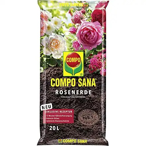Rosenerde Compo SANA mit 12 Wochen Dünger 20 Liter, braun