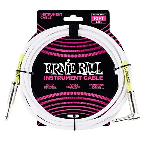 Gitarrenkabel Ernie Ball 10 ‘Gerade / Angle Instrument Kabel – Weiß