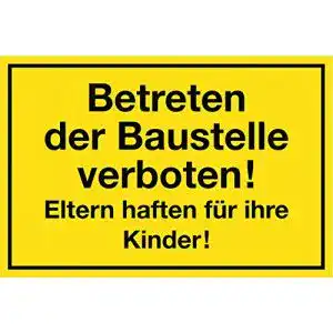 Baustellenschild Metafranc Hinweisschild 400 x 250 mm