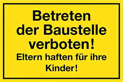 Baustellenschild Metafranc Hinweisschild 400 x 250 mm
