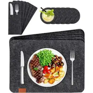 Tischsets BALFER Tischset abwaschbar aus Filz 18er Set Anthrazit