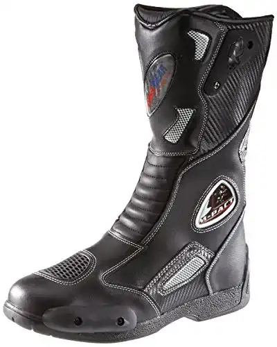 Motorradstiefel protectWEAR Tourenstiefel aus Leder schwarz