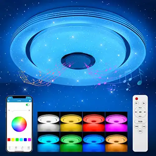 LED-Deckenleuchte mit Lautsprecher Firbon, RGB Farbwechsel
