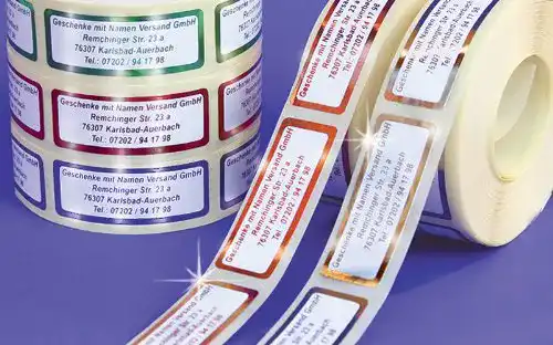 Adressaufkleber Geschenke mit Namen mit Wunschtext, 500
