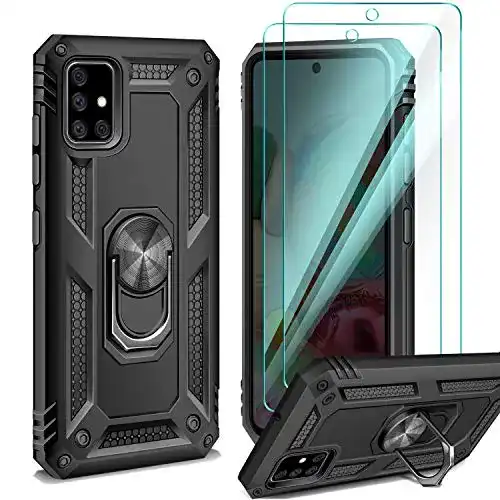 Samsung-Galaxy-A71-Hülle AROYI mit 2 Stück Panzerglas