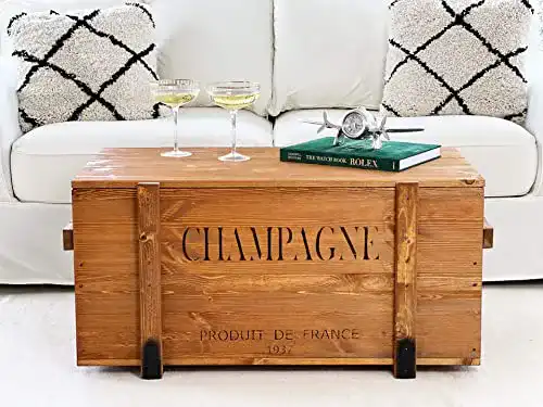 Antik-Truhe Uncle Joe´s Truhe Champagne im Vintage Shabby chic