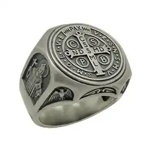 Siegelring SECRETIUM St. Benedikt Sterling Silber 925?Christian