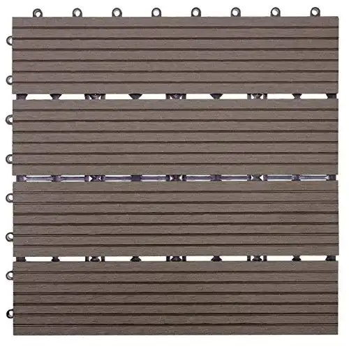 Terrassenplatte Mendler WPC Bodenfliese Rhone, Holzoptik 11x