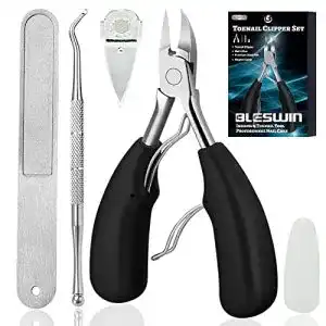 Fußnagelzange BLESWIN Set, Nagelschere Edelstahl, weicher Griff