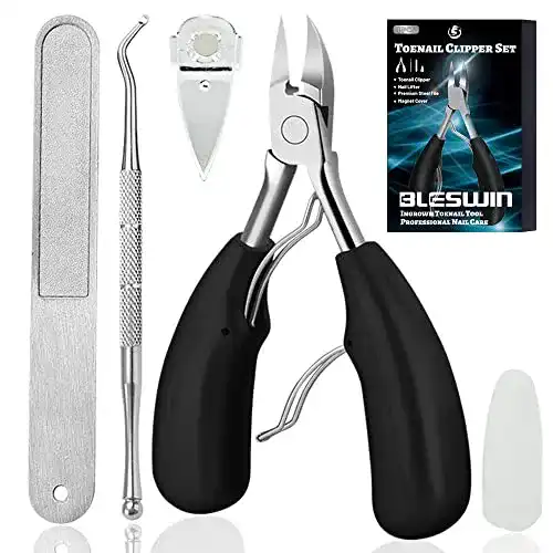 Fußnagelzange BLESWIN Set, Nagelschere Edelstahl, weicher Griff