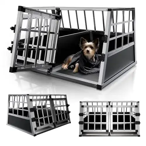 Hundebox Auto Juskys Alu Hundetransportbox 65 × 91 × 69 cm