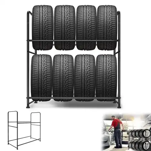 Reifenregal 8 Reifen YRHome, 107×46×117 cm, belastbar 180 kg