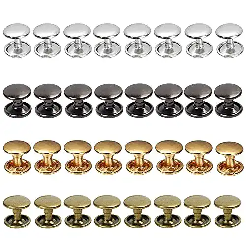 Hohlnieten Gotetiso Nieten aus Leder, 400 Stück, 4 Farben, 6×6 mm