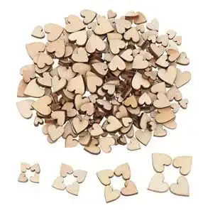 Holzherz Outus 200 Stück Mini Wooden Hearts Mixed Holz