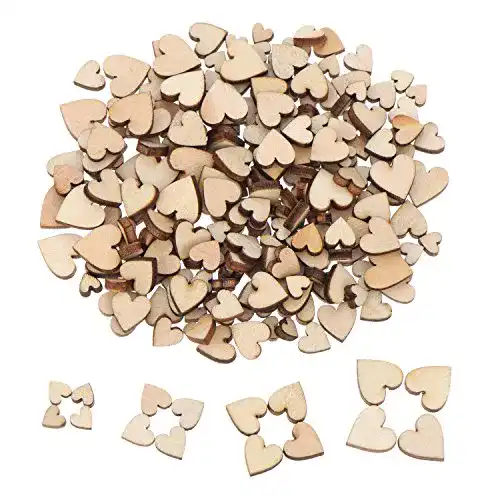 Holzherz Outus 200 Stück Mini Wooden Hearts Mixed Holz