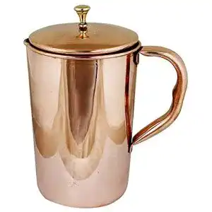 Kupferkanne SKAVIJ reines Kupfer Wasserkrug mit Deckel