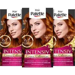 Kupfer-Haarfarbe Palette Intensiv Creme Coloration 8-70 Kupferblond