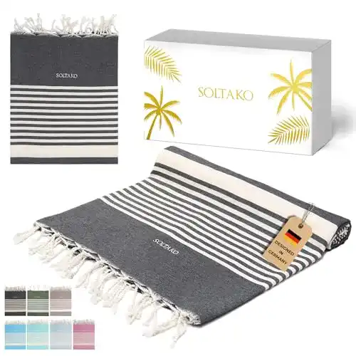 Strandtuch SOLTAKO XXXL 2x2m Fouta Handtuch Saunatuch
