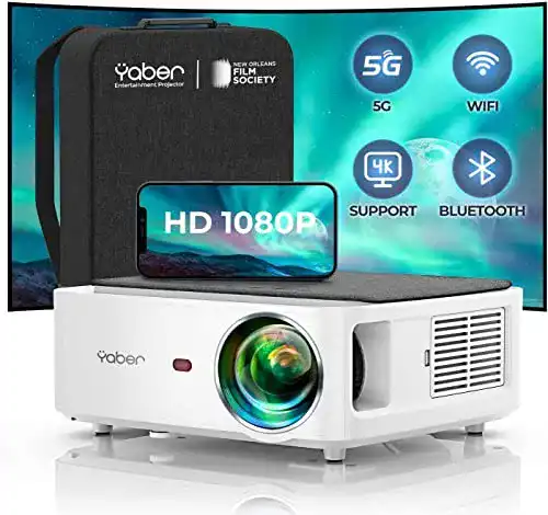 WLAN-Beamer YABER WiFi Bluetooth 5G Beamer 8500 Lumen