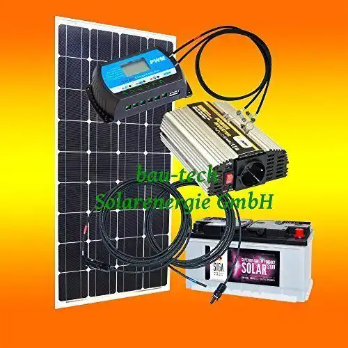 Solaranlage Garten bau-tech Solarenergie 130 Watt Inselanlage