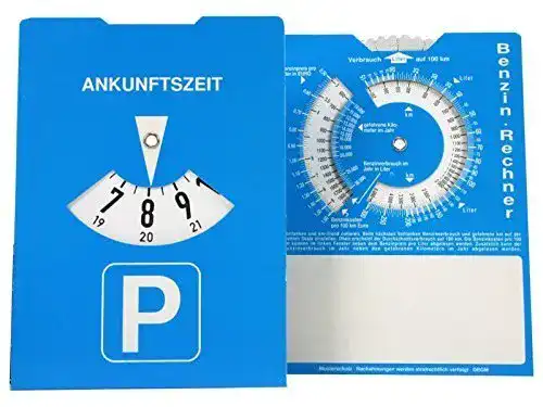 Parkscheibe All Ride mit Benzinrechner, Pappe