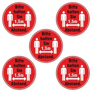 Bodenaufkleber Abstand halten deformaze 5x Aufkleber 20 cm