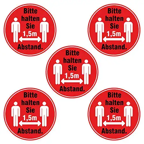 Bodenaufkleber Abstand halten deformaze 5x Aufkleber 20 cm
