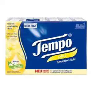 Taschentücher Tempo Plus Sensitive, 36 Päckchen