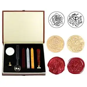 Siegelstempel Dsaren Set Vintage Wachssiegel mit 2 Messing Siegel