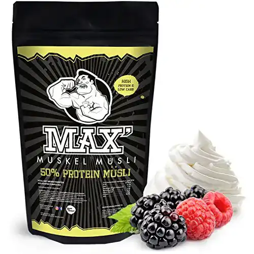 Protein-Müsli MAX´ MUSKEL MÜSLI, 500g, Berries & Cream