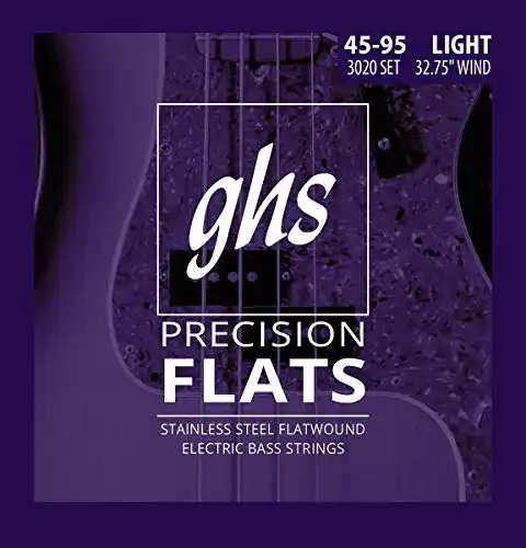 Bass-Saiten ghs PRECISION FLATS Flatwound-Saitensatz für E-Bass
