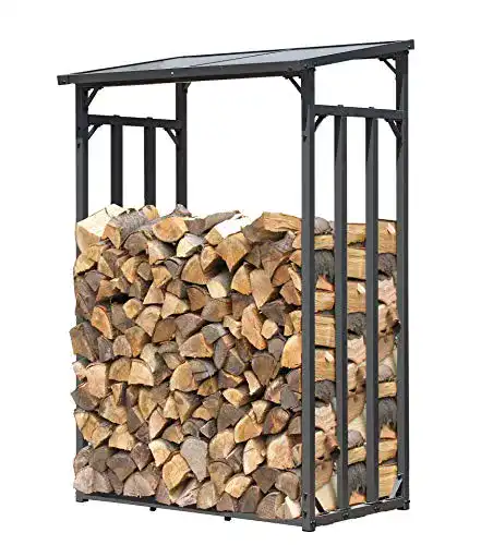 Holzunterstand QUICK STAR Metall Kaminholzregal Anthrazit