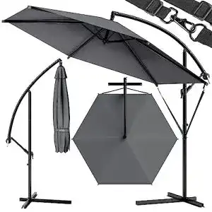Sonnenschirm mit Kurbel Kingsleeve, Anthrazit 330 cm, knickbar