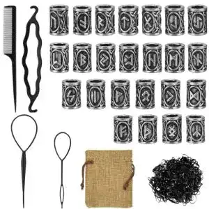 Bartperlen DECARETA 24 Stück Bartperle Wikinger Rune 10*13mm