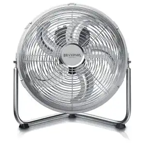 Bodenventilatoren Brandson – Windmaschine Retro Stil – Ventilator in Chrom – Standventilator 30cm – Bodenventilator – hoher Luftdurchsatz – robuster Stand – stufenlos neigbarer Ventilatorkopf – silber