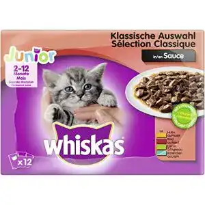 Whiskas-Nassfutter whiskas Katzenfutter Junior, 48 Beutel à 100g