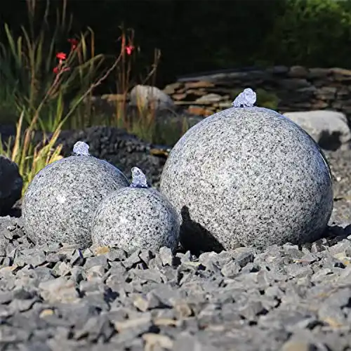 Granitbrunnen CLGarden Granit Springbrunnen SB1 Kugelbrunnen für