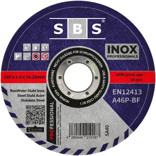 Trennscheibe 125 Metall SBS 100 Stück Inox Trennscheiben