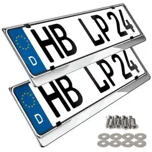 Kennzeichenhalter L & P Car Design 2 x in Edelstahl poliert