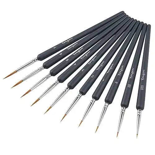 Modellbau-Pinsel Yangbaga 10 Stück Feines Detail Pinsel Set