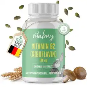 Riboflavin vitabay Vitamin B2 100 mg, 200 vegane Tabletten