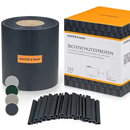 Die beste Sichtschutzstreifen Winter & Bani 50 Meter x 19 cm inkl. 26 Clips 2026 Test Bestseller Sichtschutzstreifen Winter & Bani 50 Meter x 19 cm inkl. 26 Clips