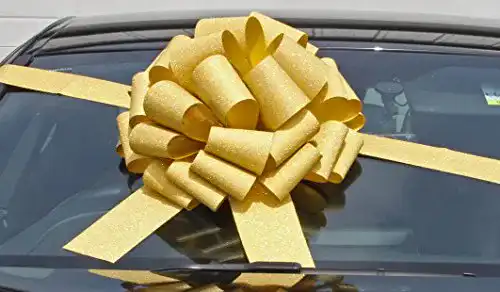 Riesenschleife Jaffa Imports, 40,6 cm + 6 Meter Band Glitter Gold