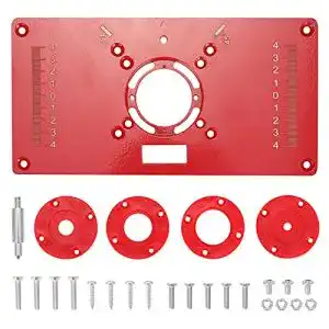 Einlegeplatte Oberfräse Opaltool Aluminium mit 4 Ringen