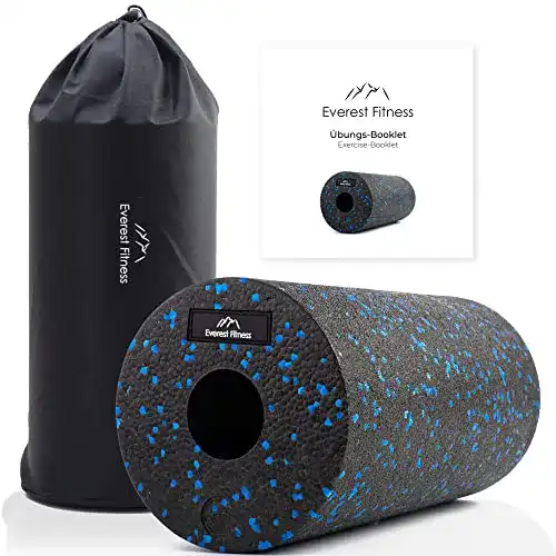 Faszienrolle EVEREST FITNESS 30 cm mittel-hart im Set mit gratis Übungsbuch